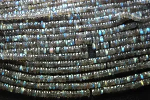 Wholesale Price, 14 Inches Strand, Finest Quality,Blue Flashy Labradorite Smooth Buttons Beads, 5-5.5mm Large