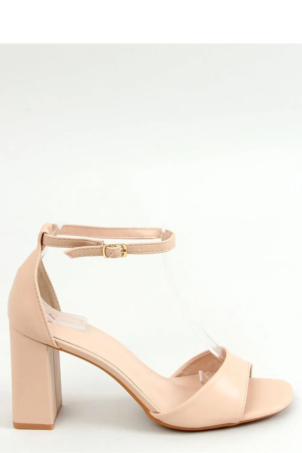Women's Beige Block Heel Sandals